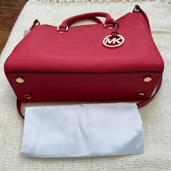 🆕Michael Michael Kors Sutton Medium Satchel (color watermelon) - Picture 7 of 12